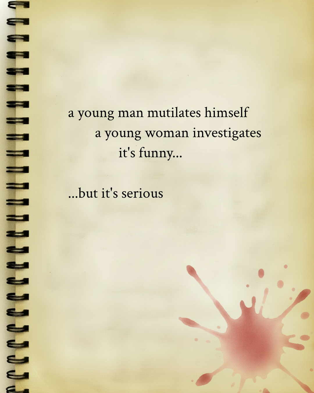 An entry in an old, discoloured notebook
